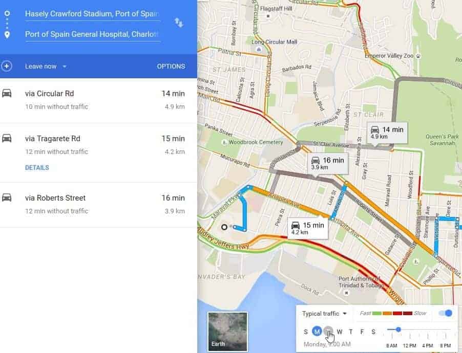 Google Maps can show traffic conditions when getting driving directions ...